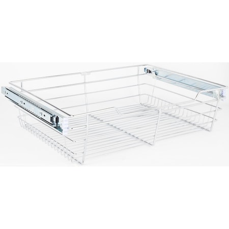 Chrome Closet Pullout Basket With Slides 16Dx23Wx6H